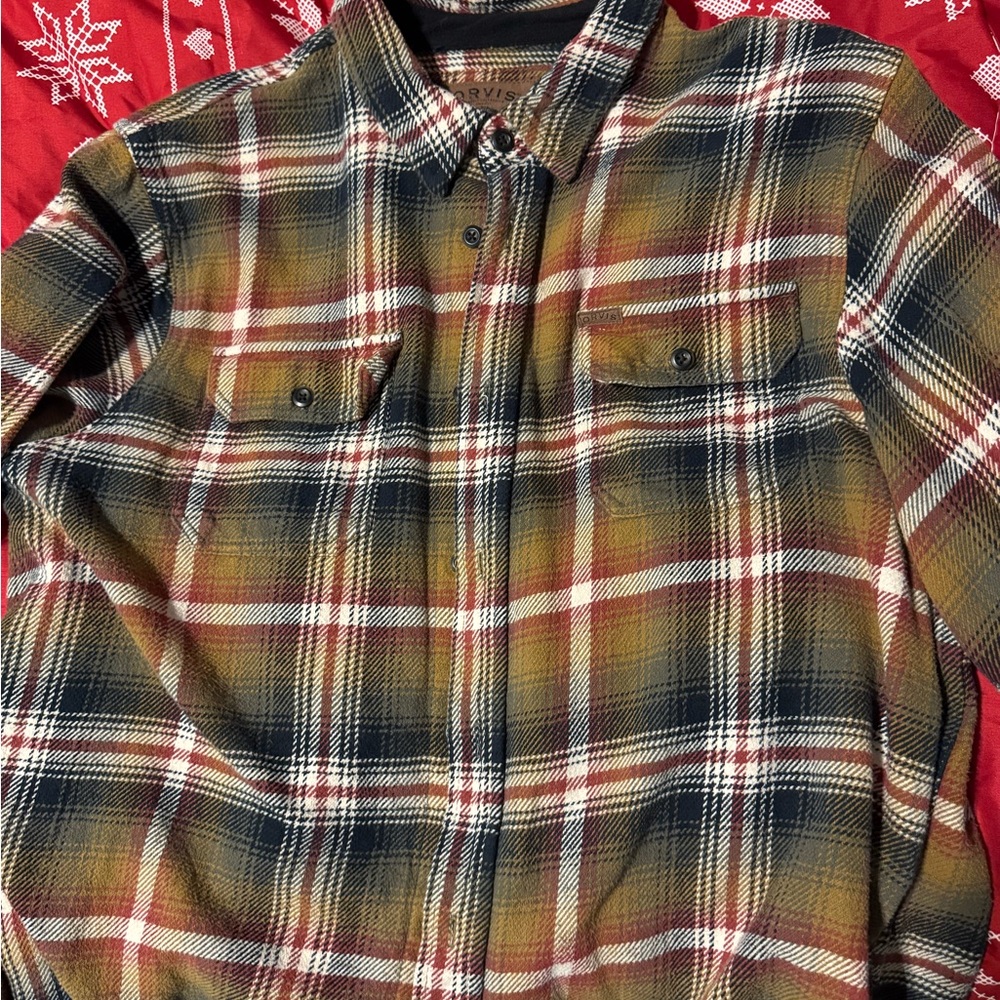 Orvis Plaid Button-Down Shirt - Olive, Brown, and White